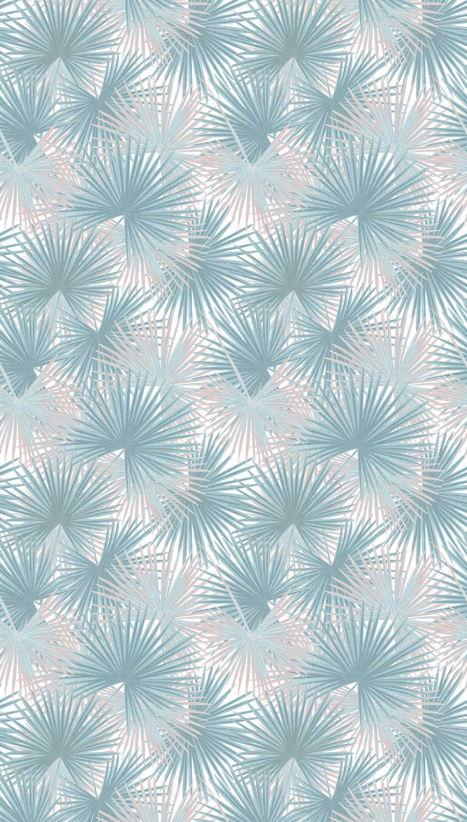             Papel pintado no tejido con motivo de hojas grandes - azul, beige, blanco
        