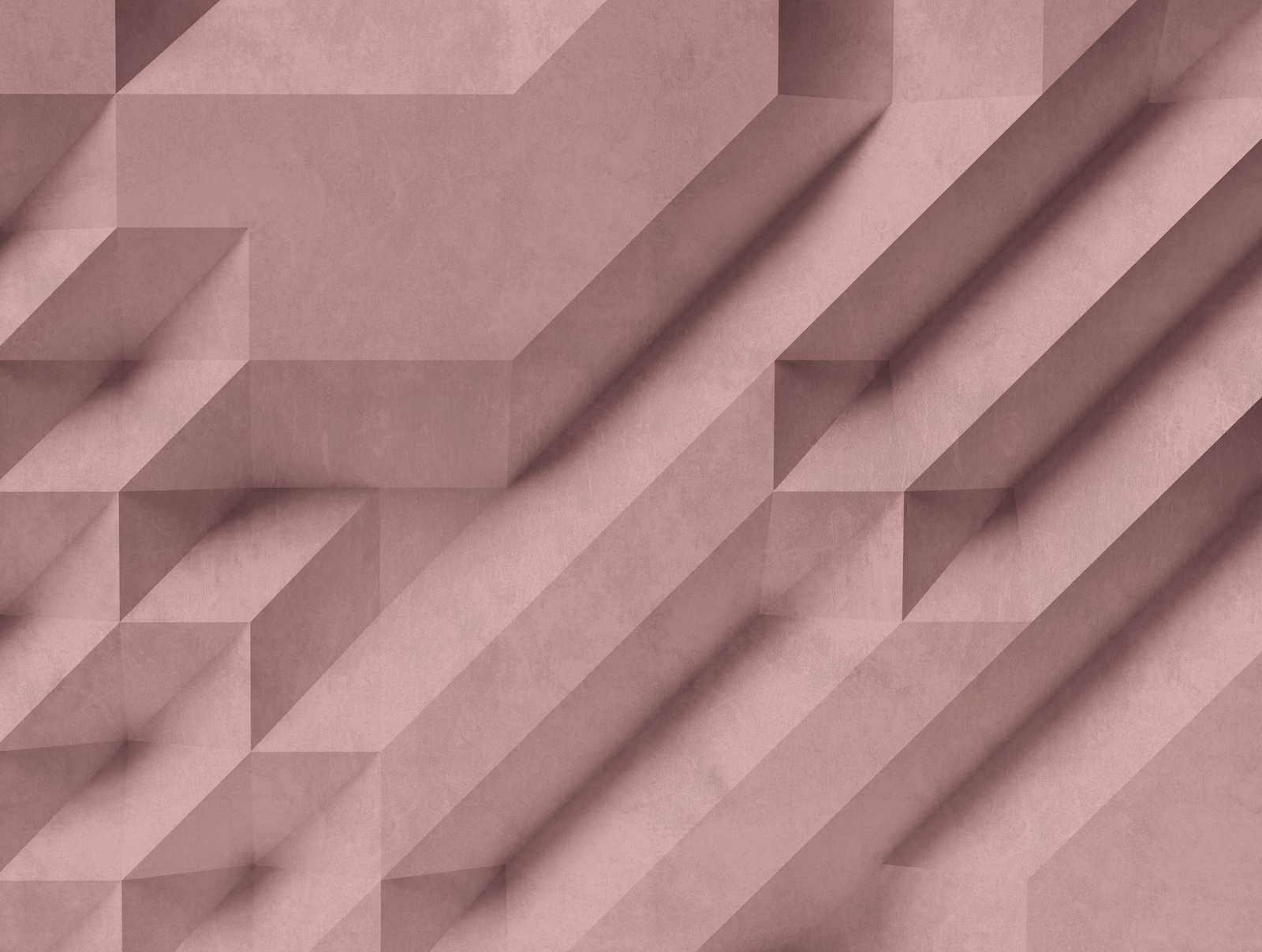             Papier peint Nouveauté - 3D papier peint à motifs imitation béton rose
        