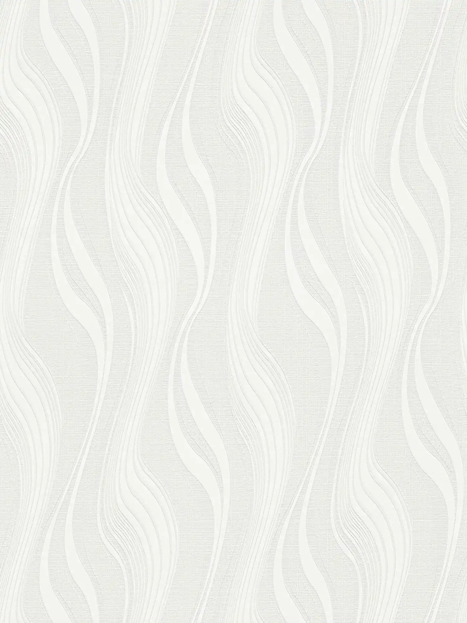 Wallpaper with organic line pattern and 3D effect - white
