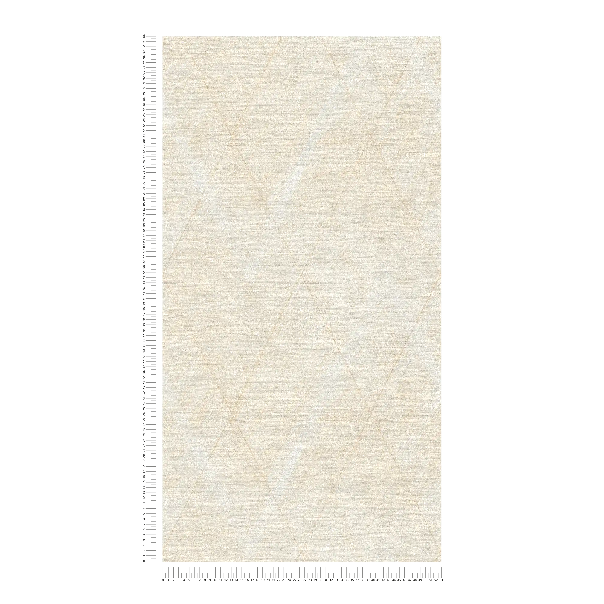             Papier peint losange aspect textile - métallique, crème, jaune
        
