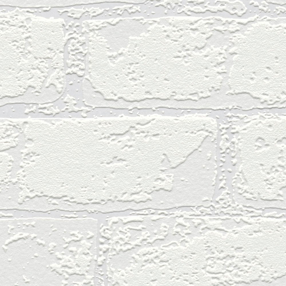             Stone look wallpaper with brick wall - paintable
        