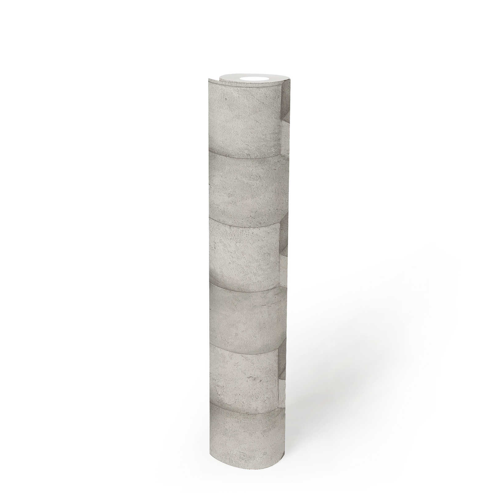             Papel pintado 3D piedra caliza con diseño de estructura - blanco, gris
        