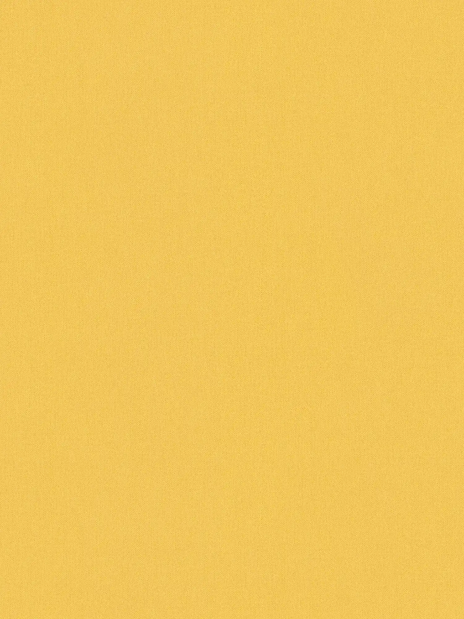 Papier peint jaune moutarde uni avec structure textile - jaune
