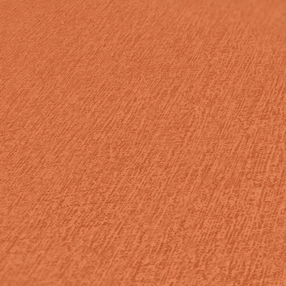             Papier peint uni chiné avec structure tissée - orange
        