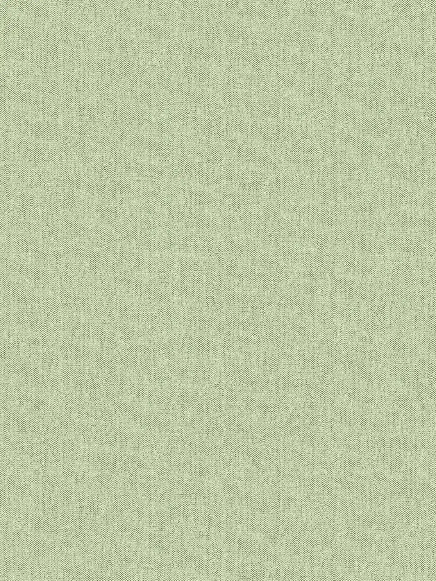 Non-woven wallpaper mint green with foam structure in linen look
