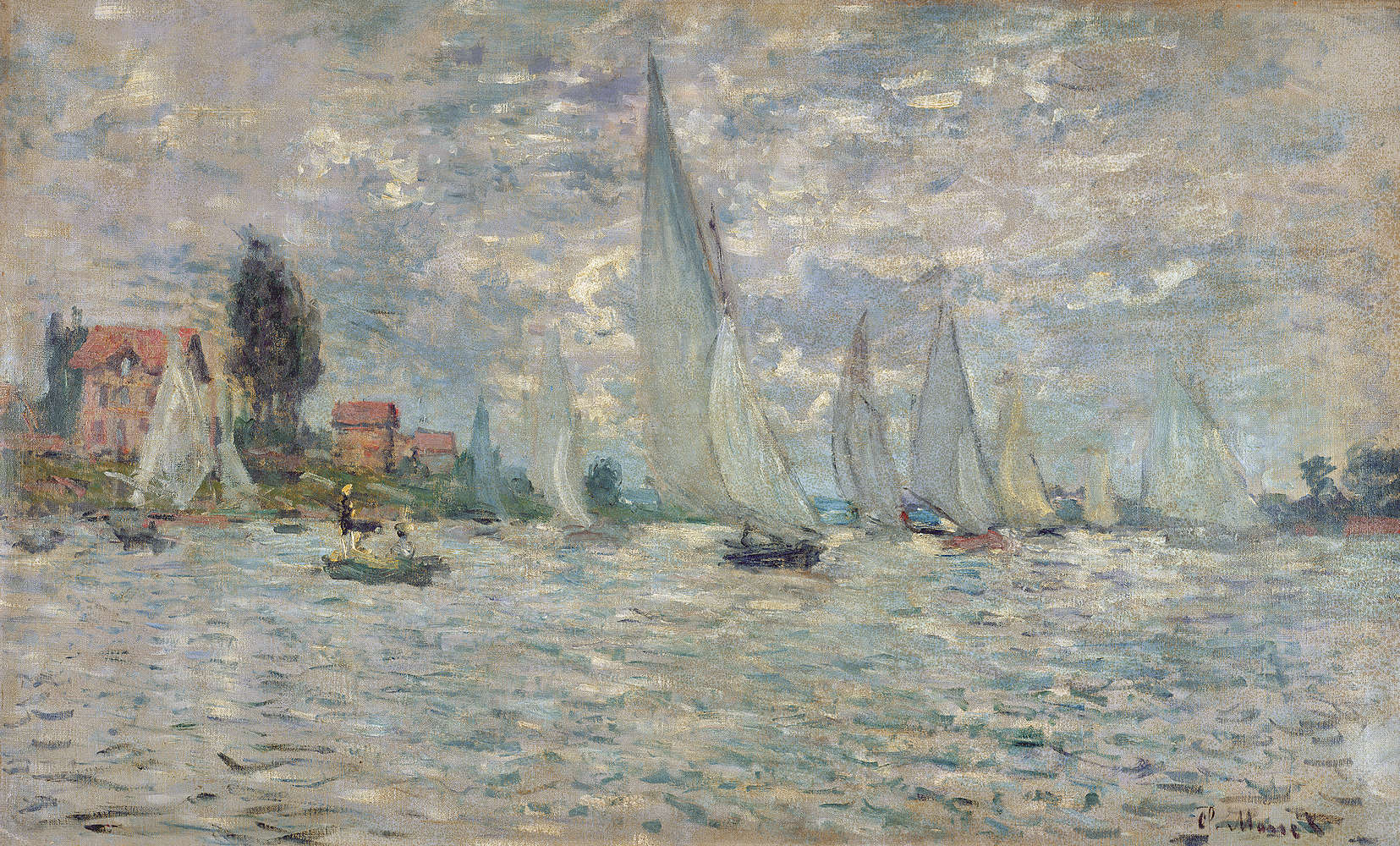             Papier peint panoramique "Les bateaux ou la régate à Argenteuil" de Claude Monet
        