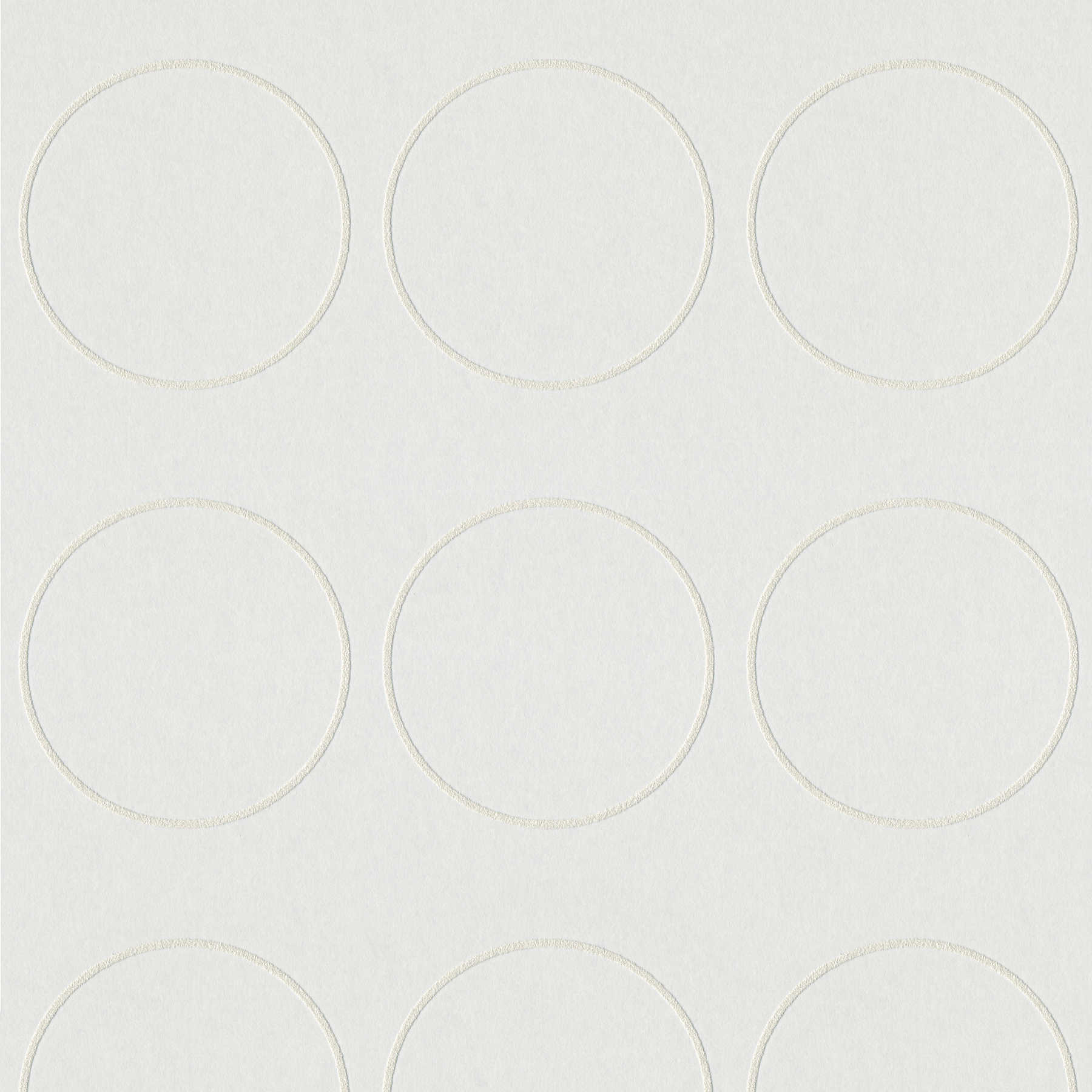 Non-woven wallpaper paintable with 3D circle structure - white
