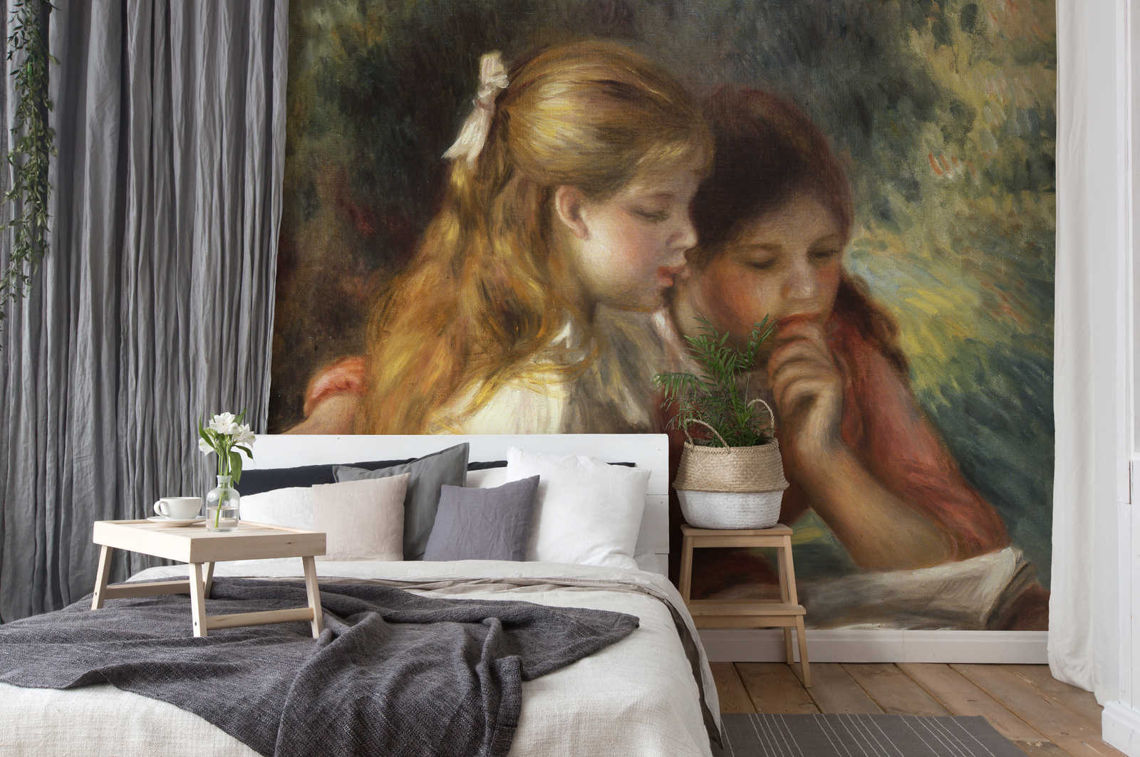             De Lezing" muurschildering van Pierre Auguste Renoir
        