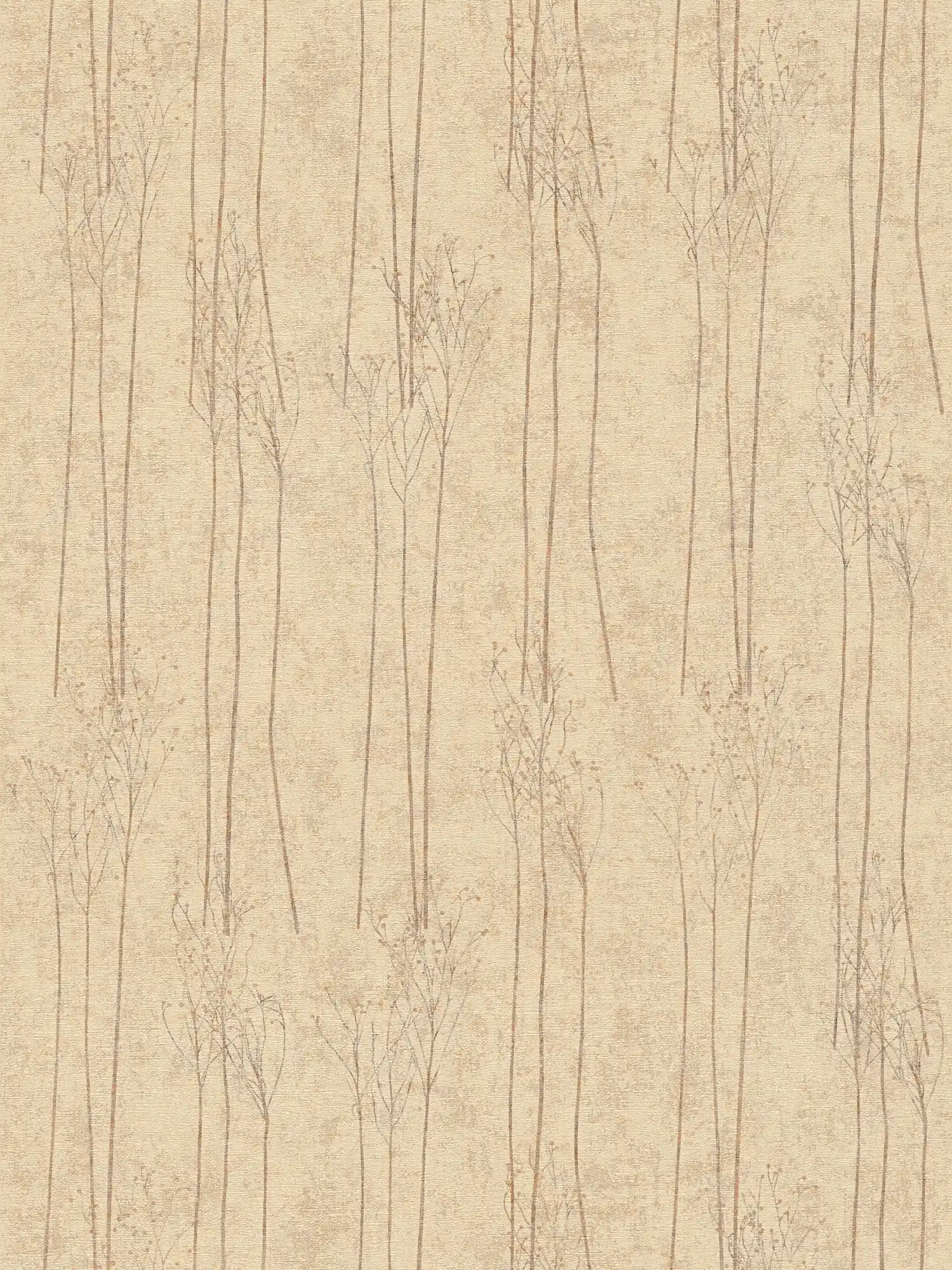 Scandinavian style wallpaper nature pattern - beige
