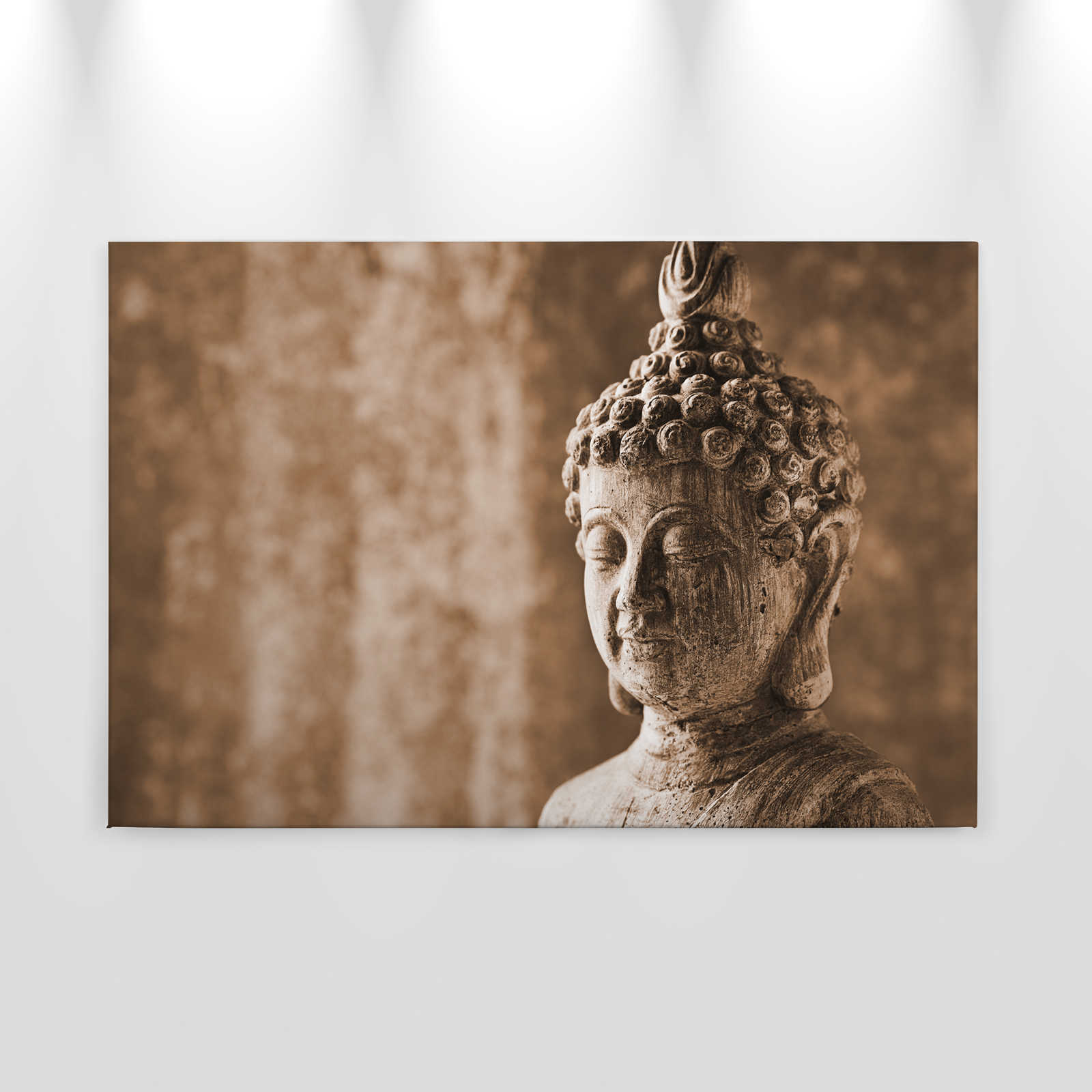             Canvas Aziatisch stenen beeld - 0,90 m x 0,60 m
        