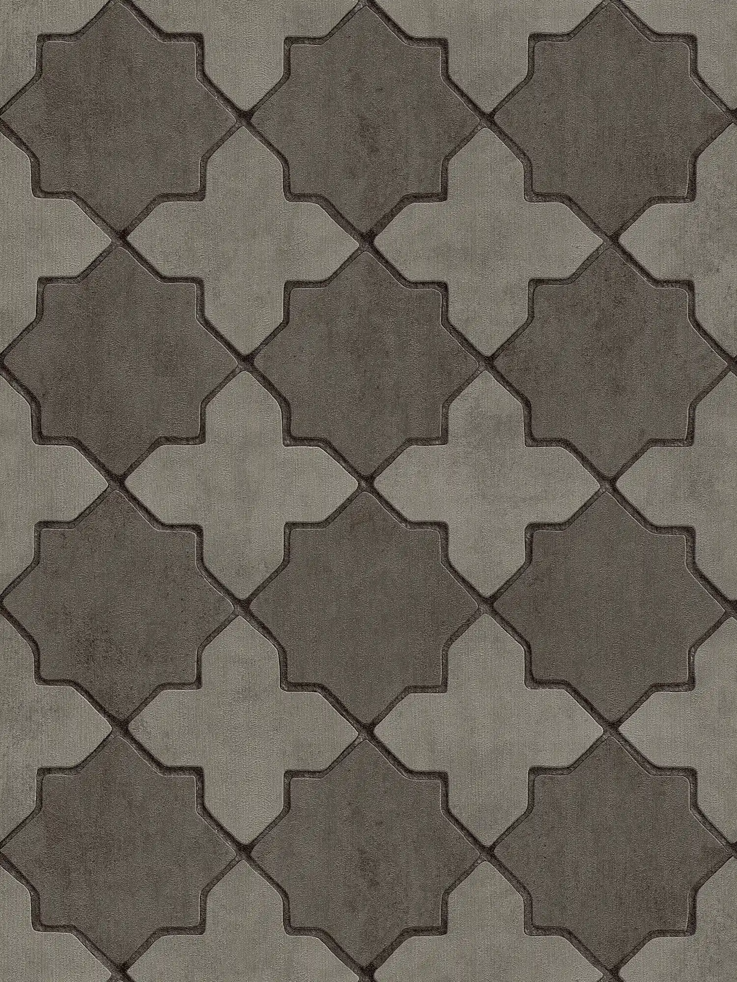 Tile wallpaper mosaic look - grey, black
