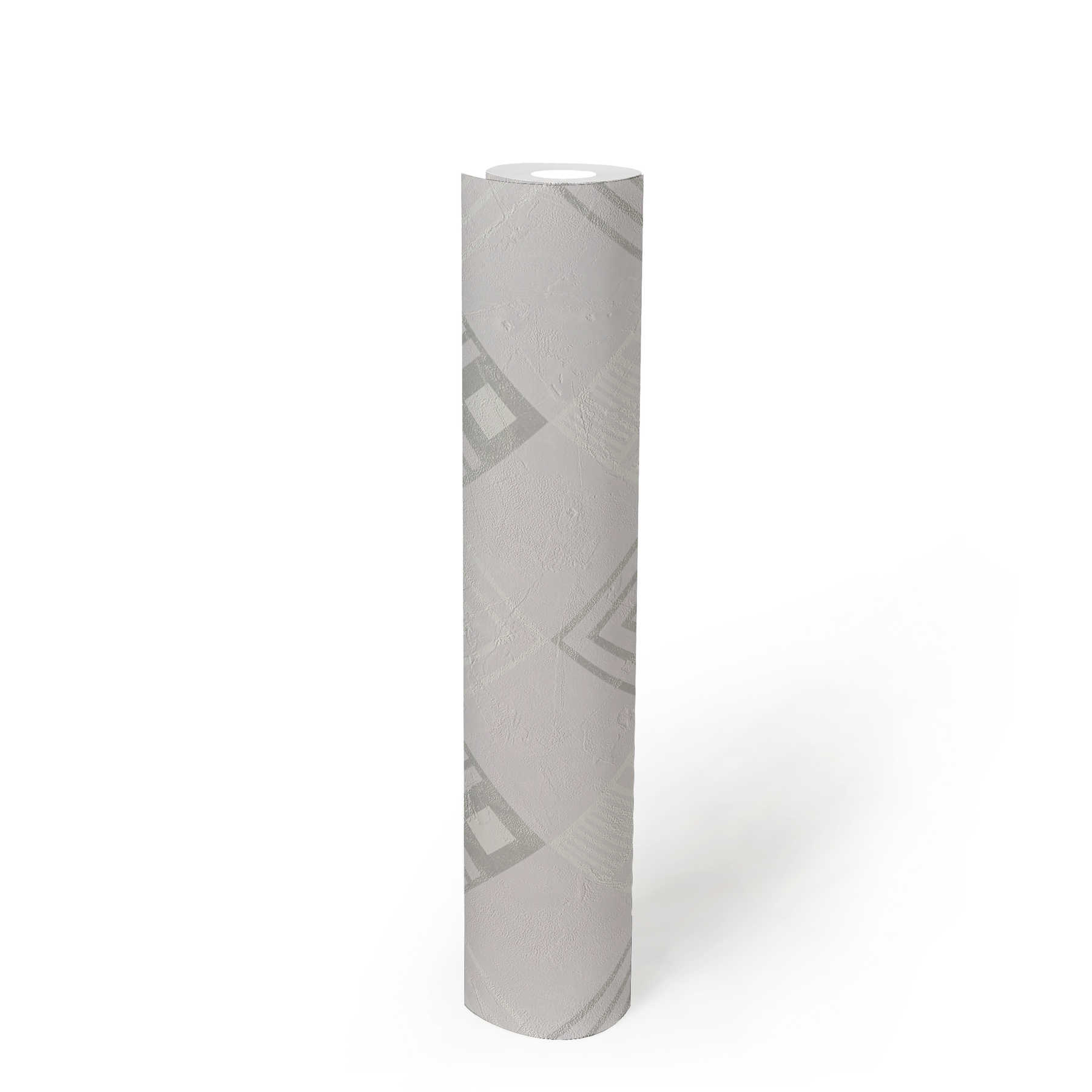             Art Deco pattern wallpaper metallic colours - grey, white, anthracite
        