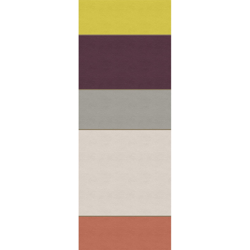 Geometry Panel 4 - Ribbed Texture, Photo Panel Cross Stripes in Retro Colours - Yellow, Grey | Matt Smooth Non-woven

