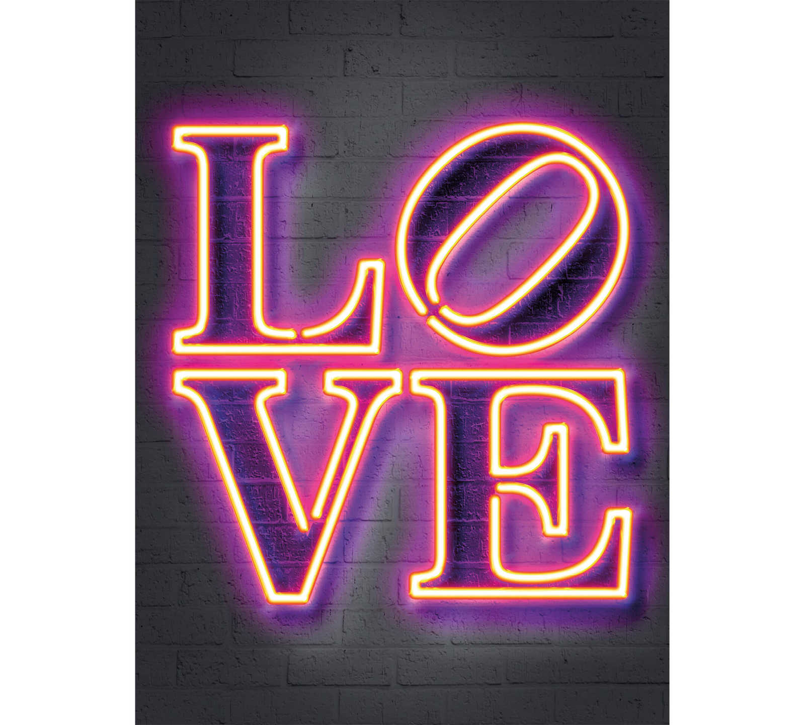         Photo wallpaper narrow illuminated letters LOVE
    