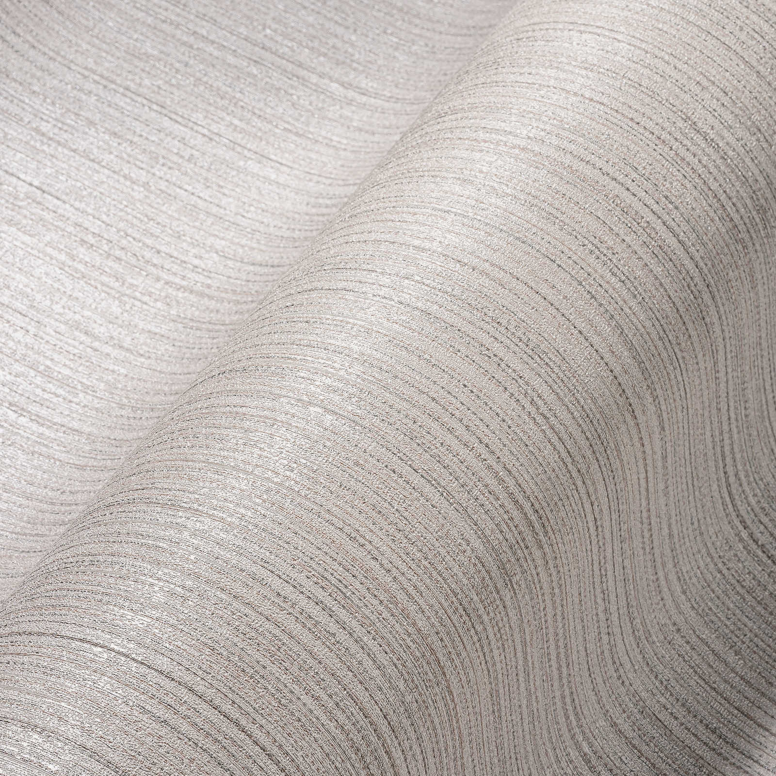             Greige wallpaper metallic luster and line pattern - grey
        