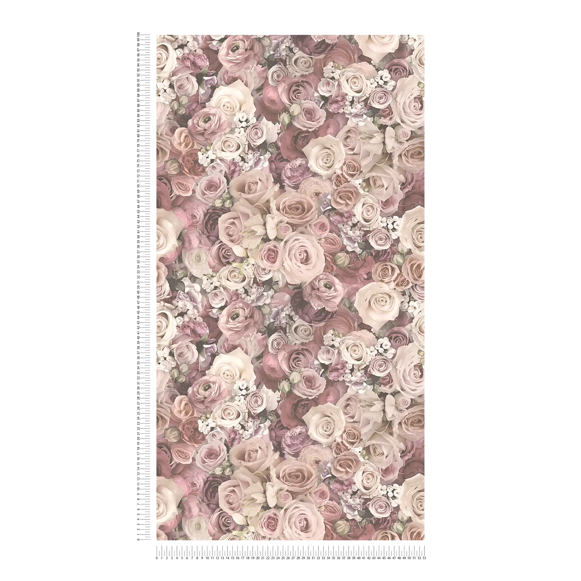             behang rozen in delicate roze bloemenzee - crème
        