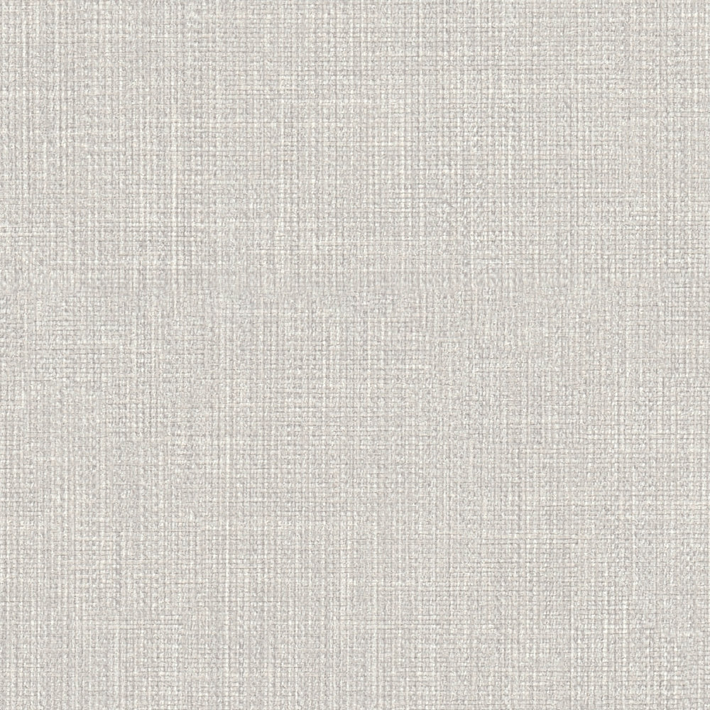             Papier peint intissé gris clair avec aspect textile & motifs structurés
        