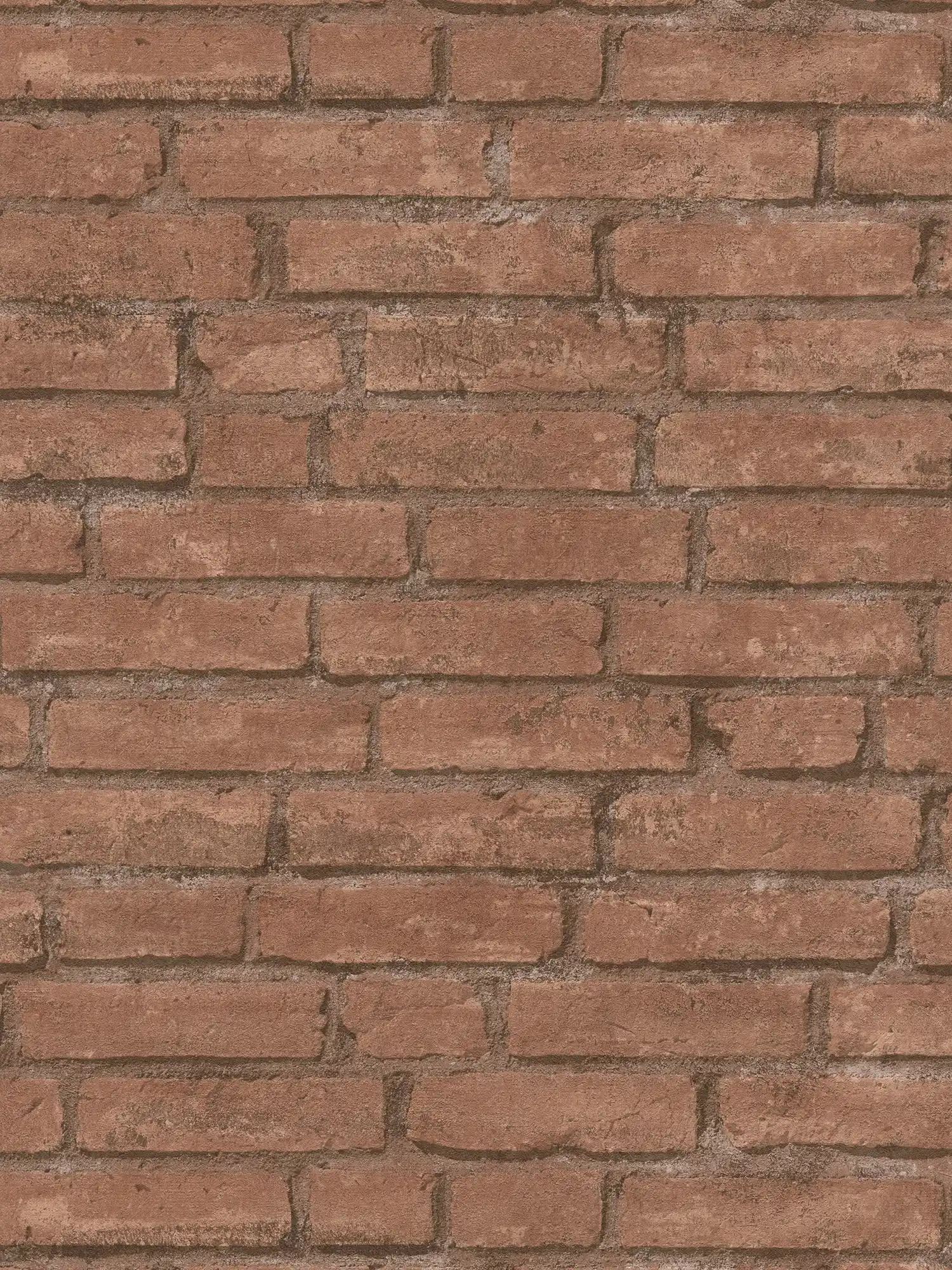 Stone wallpaper brick pattern, industrial & rustic - Brown, Orange
