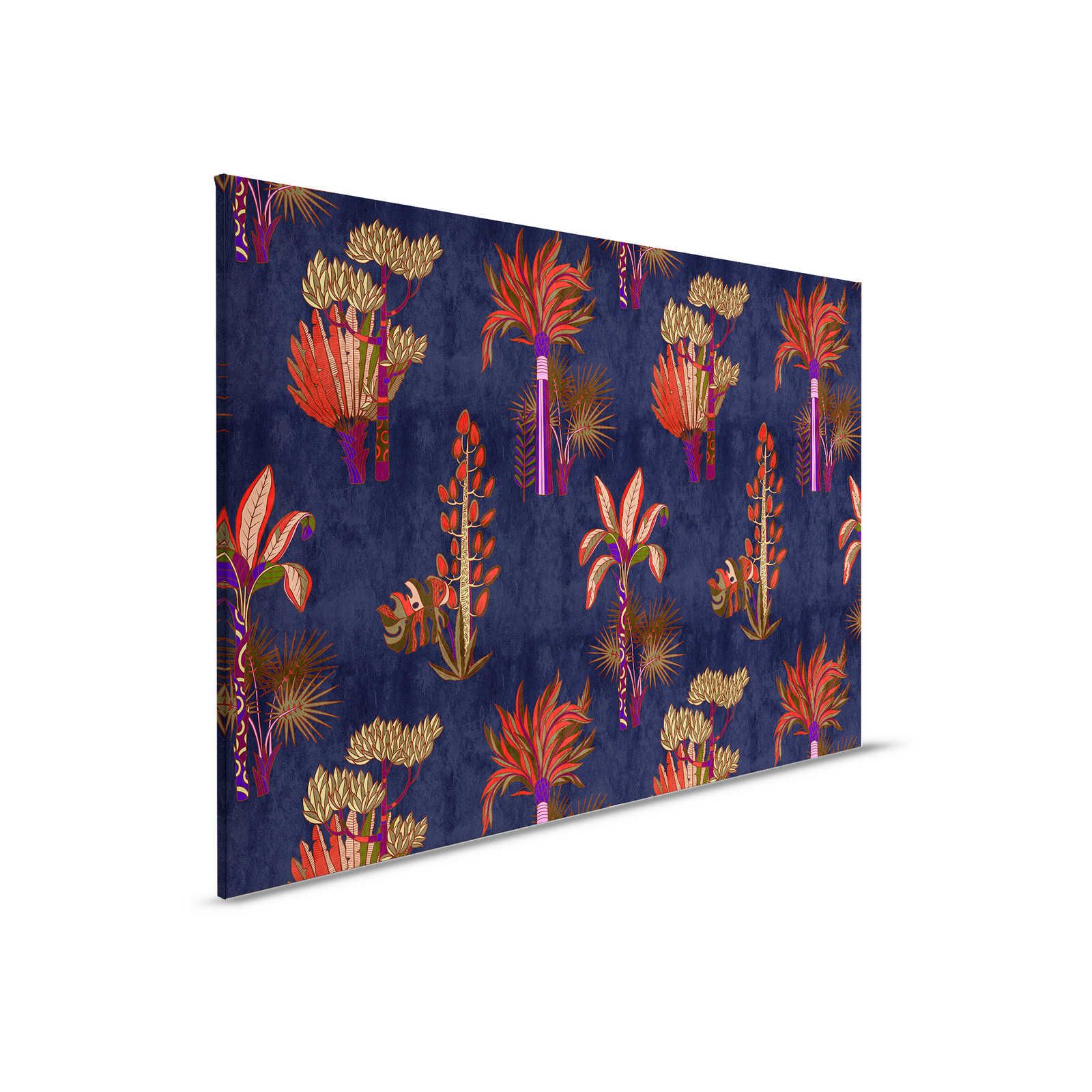 Lagos 2 - Quadro su tela di palme African Sytle in colori vivaci - 0,90 m x 0,60 m
