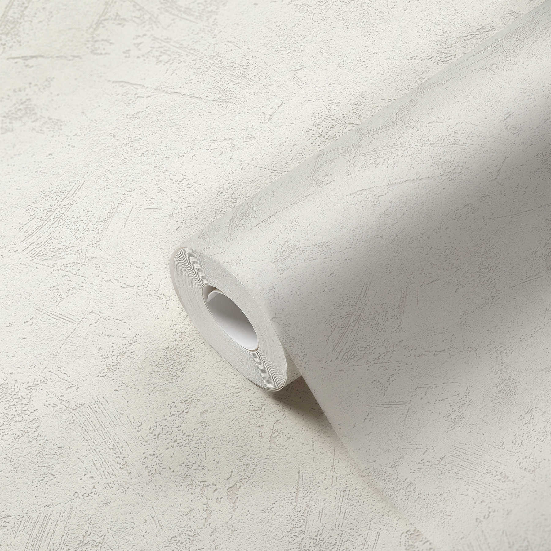             Plaster look wallpaper with foam structure - white
        