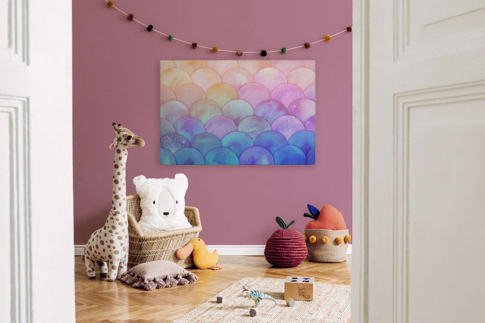             Canvas with fish scale pattern - 120 cm x 80 cm
        