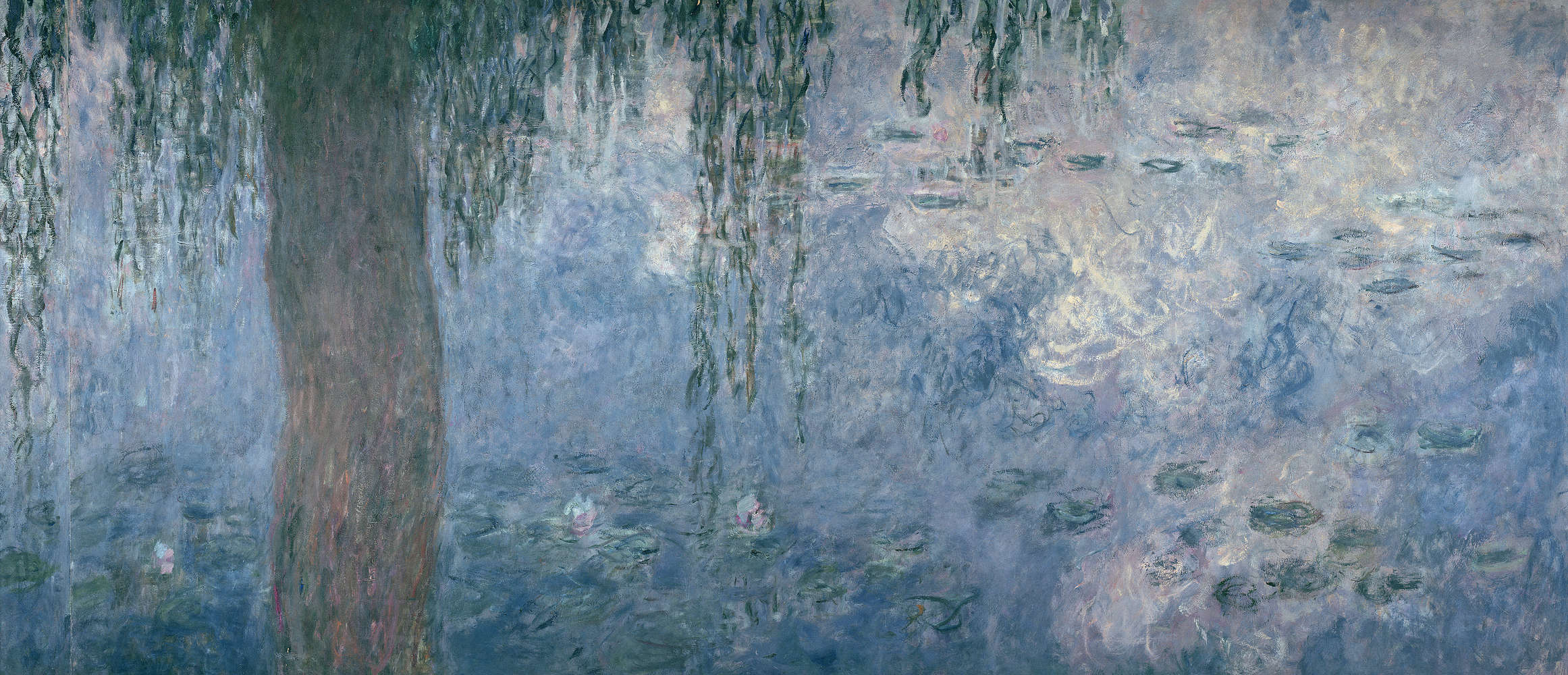             Mural "Nenúfares: Mañana con sauces llorones" de Claude Monet
        