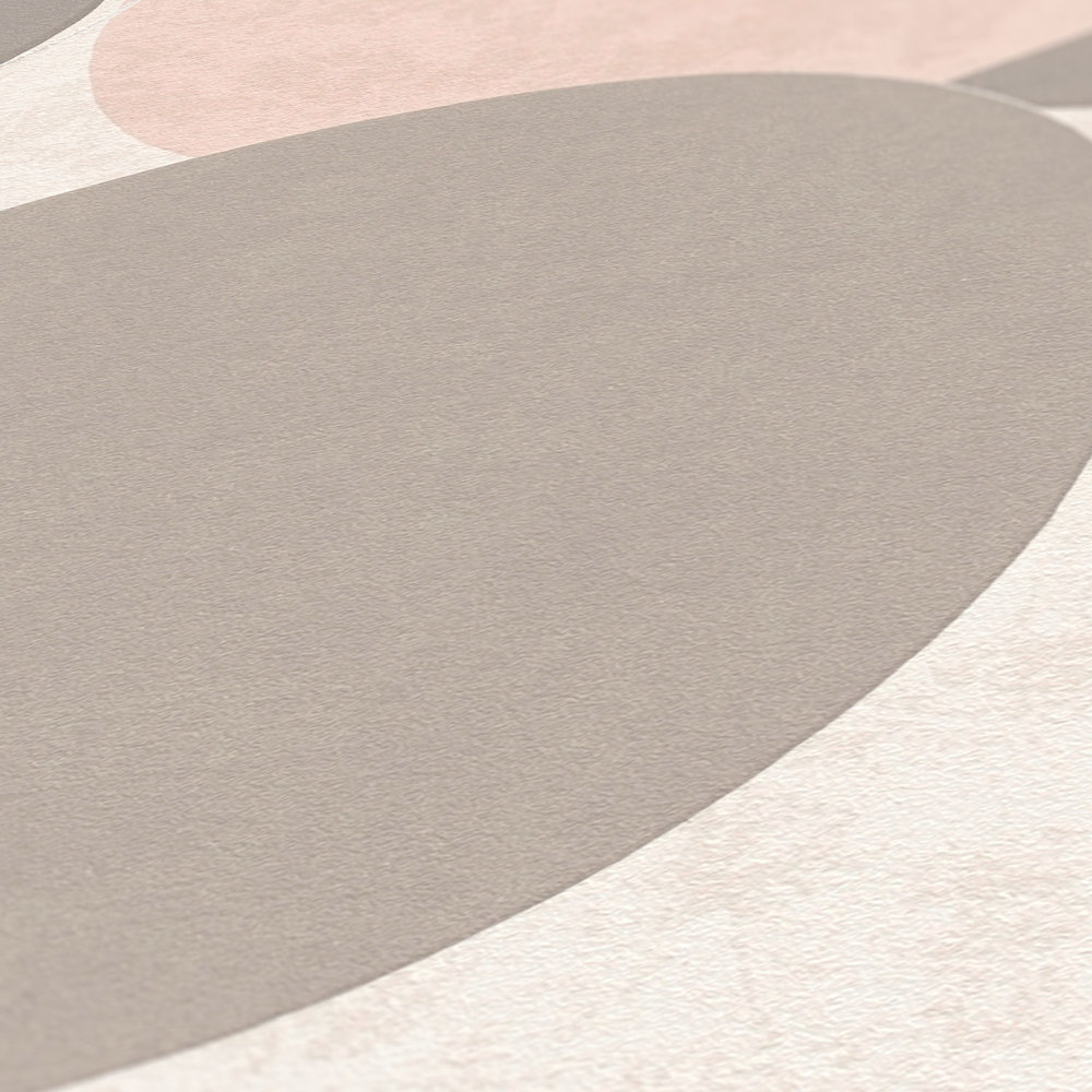             Retro behang Mid Century Modern patroon - beige, roze, crème
        