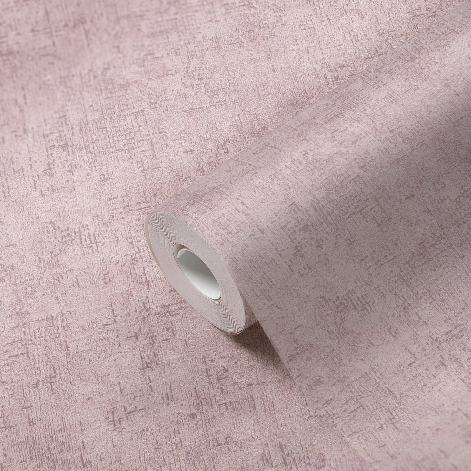             papier peint en papier intissé rustique structure plâtre - rose, brillant
        