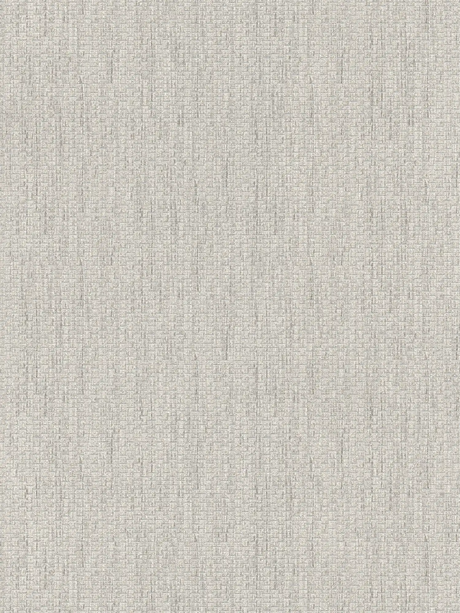 Wallpaper with raffia natural fabric pattern - grey
