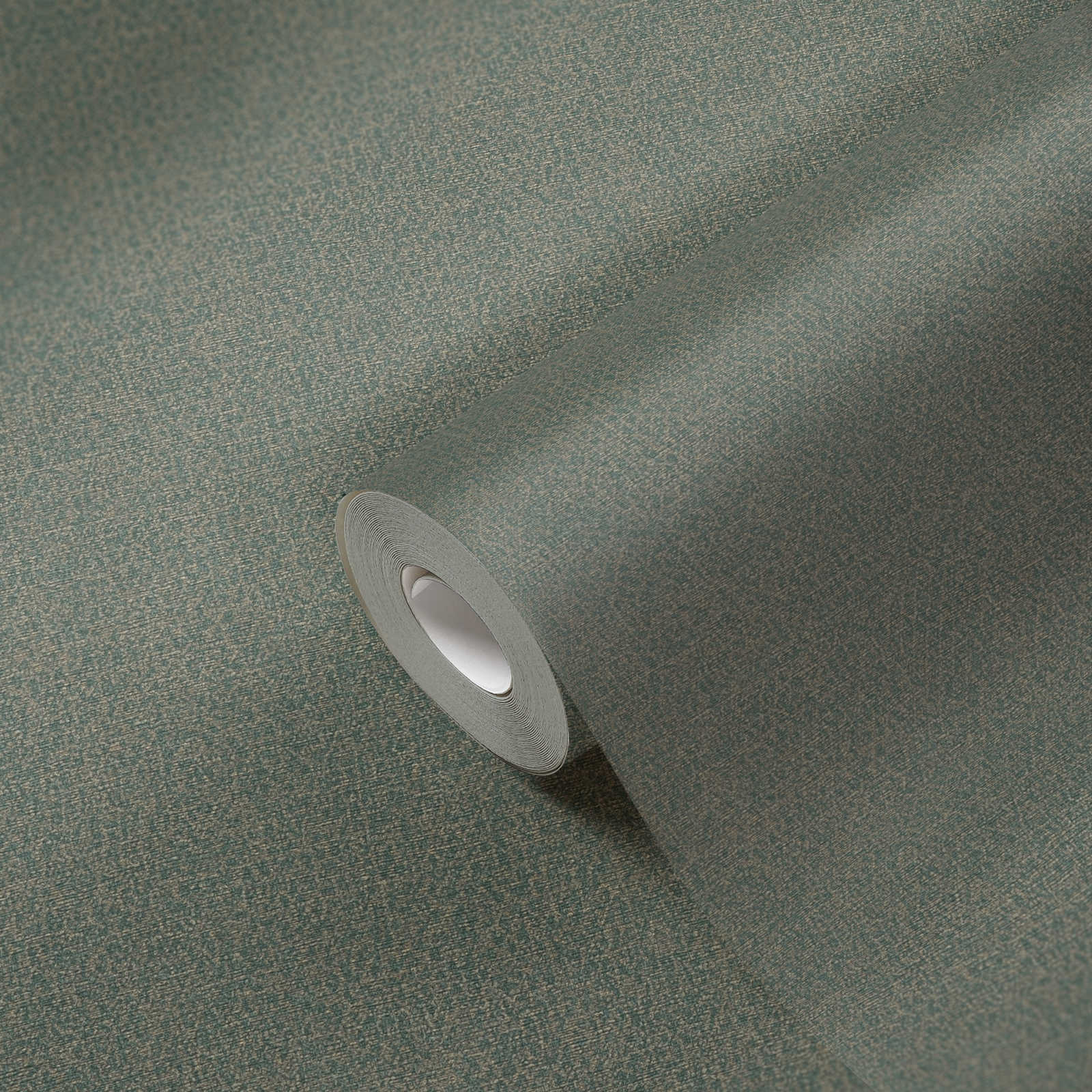             Glossy non-woven wallpaper with fine flecked pattern PVC-free - green, gold
        