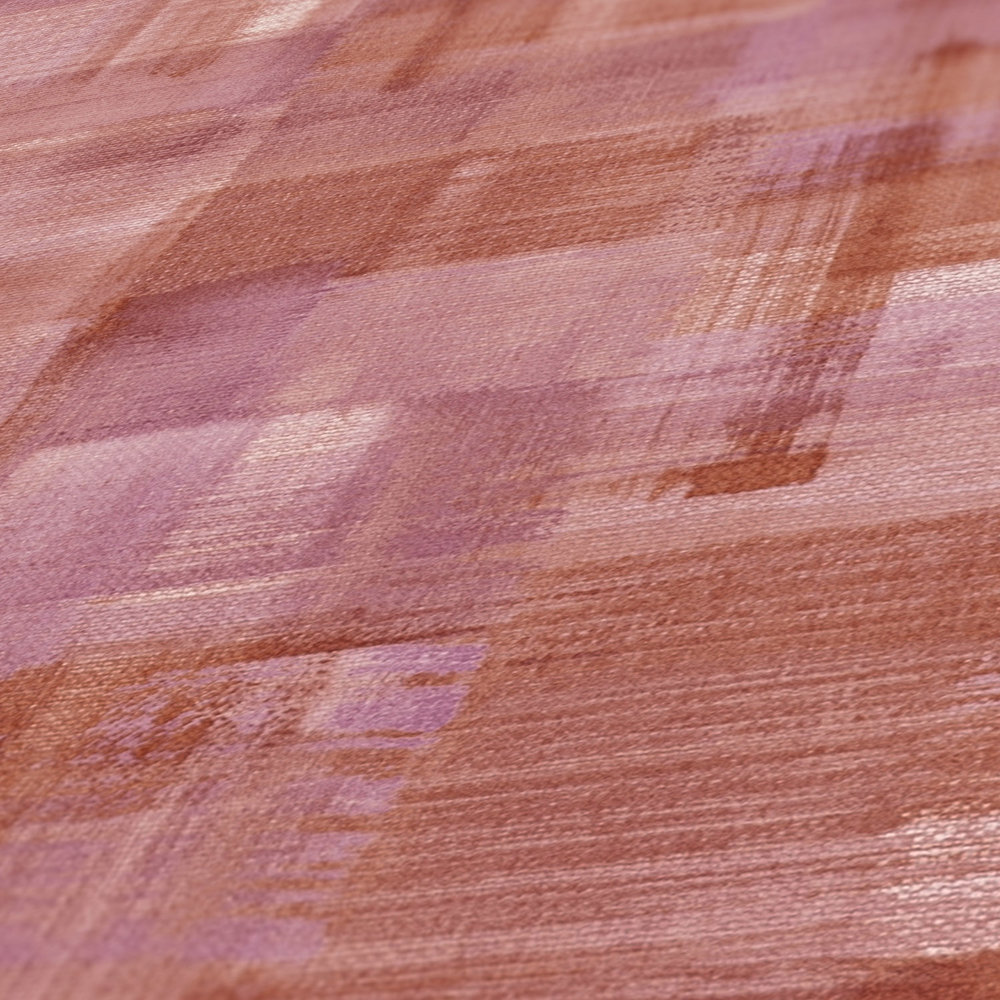             Carta da parati con disegno a pennello e texture su tela - rosso, viola
        