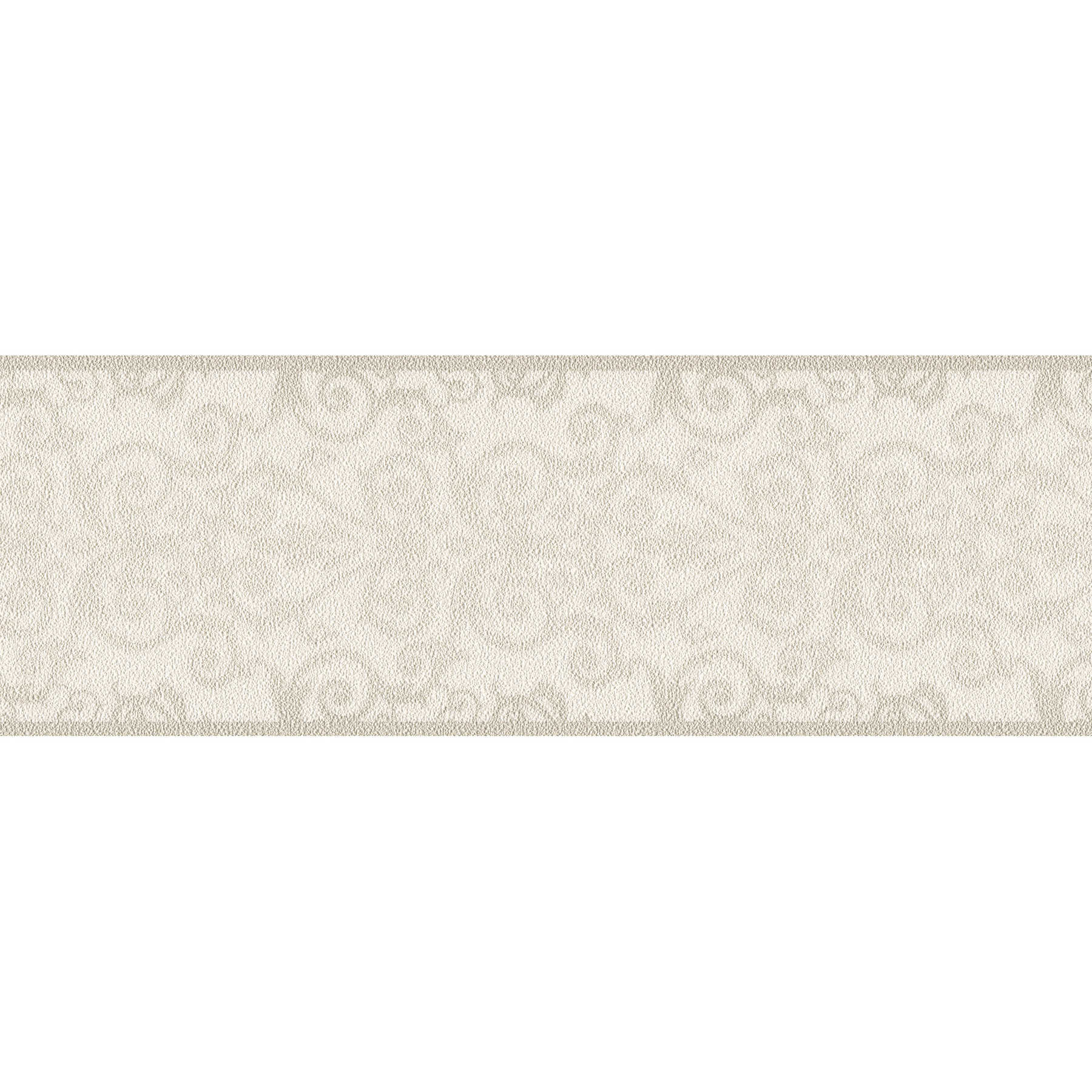 Bordure de papier peint métallique avec ornement baroque - Gris
