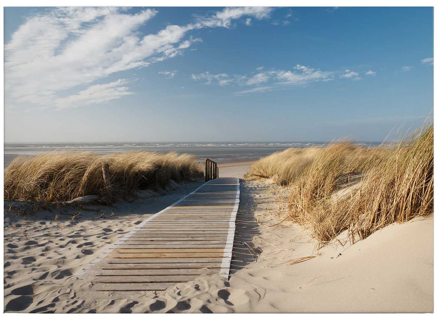             Baltic sea canvas print beach and sea – blue, beige
        