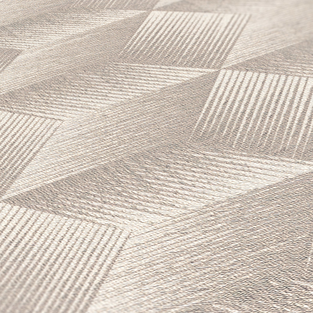             Papel pintado tejido-no tejido con efecto 3D y diseño cuadrado Sin PVC - gris, grisáceo, blanco
        