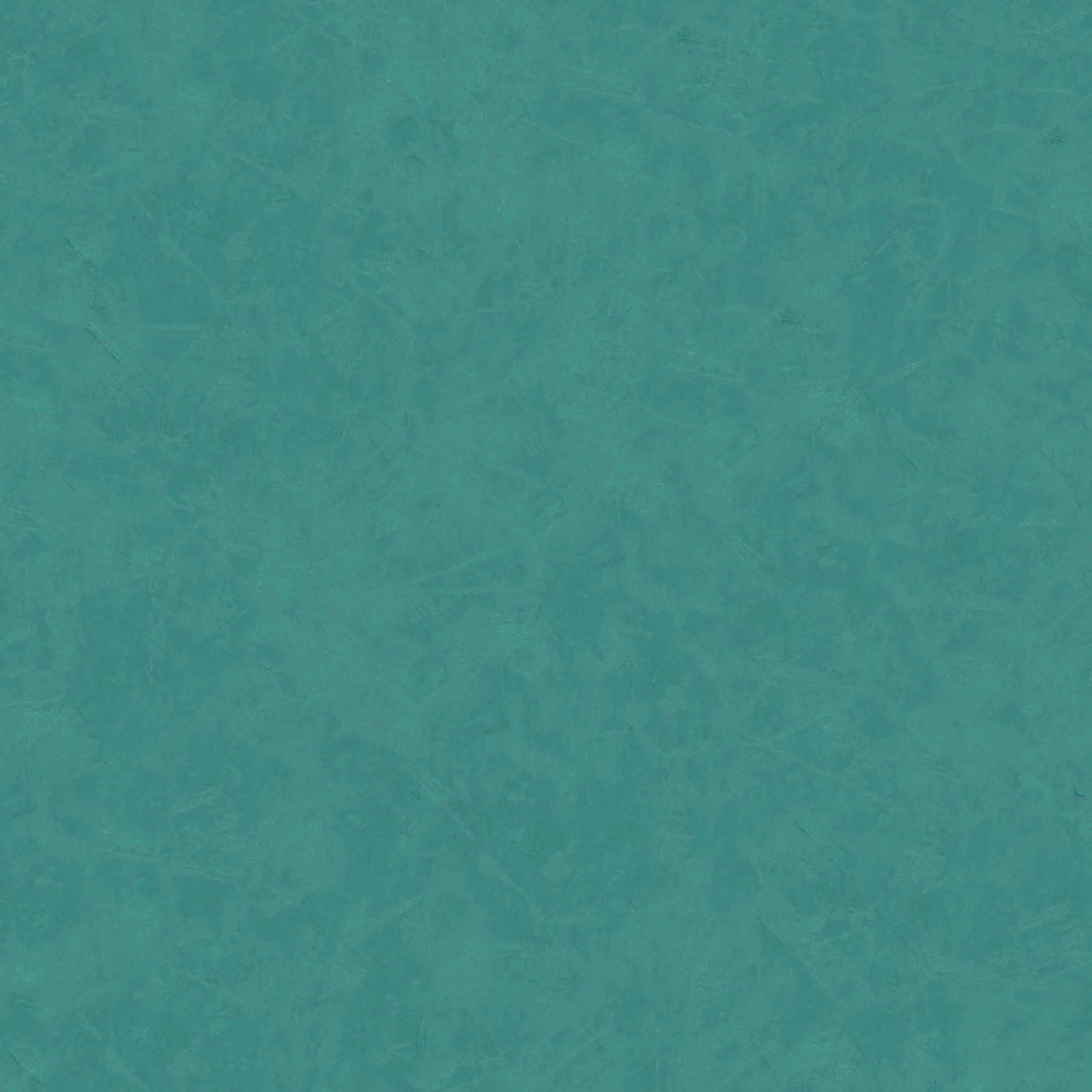 Non-woven wallpaper plaster look & texture pattern - petrol, turquoise
