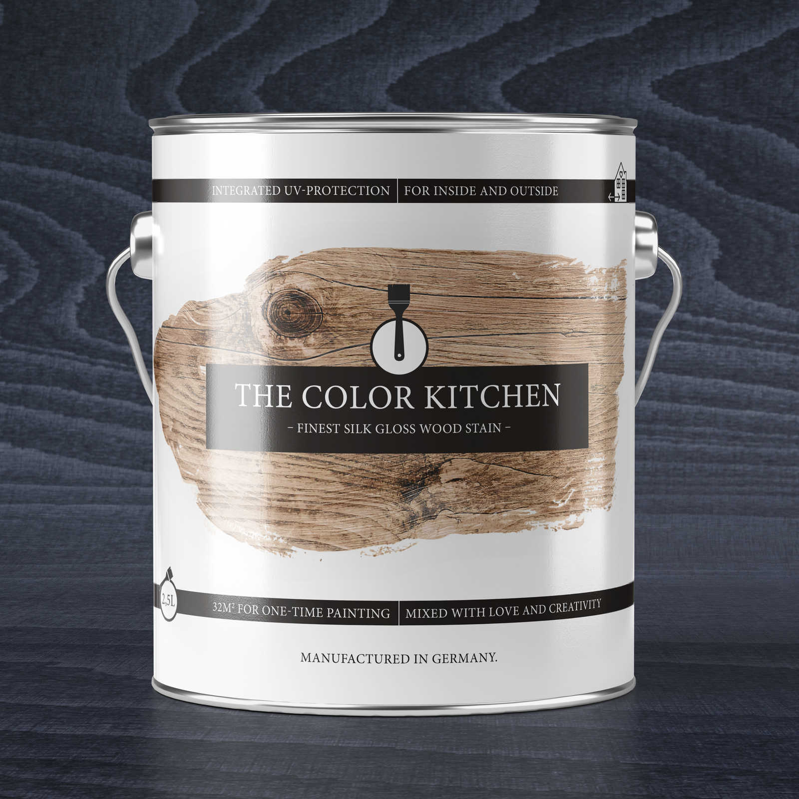Wood Stain »Anthracite Grey« silk gloss for interior & exterior - 2.5 litres
