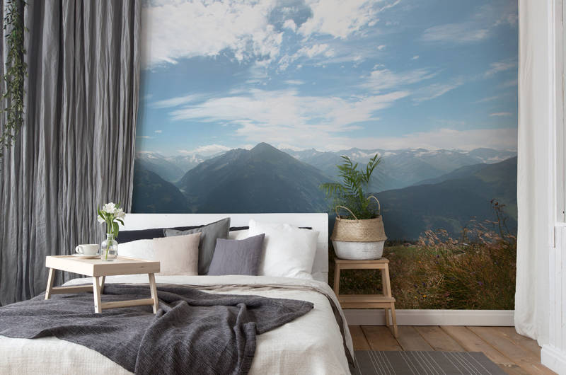             Papier peint panoramique montagnes & vallées - vue sur les Alpes
        