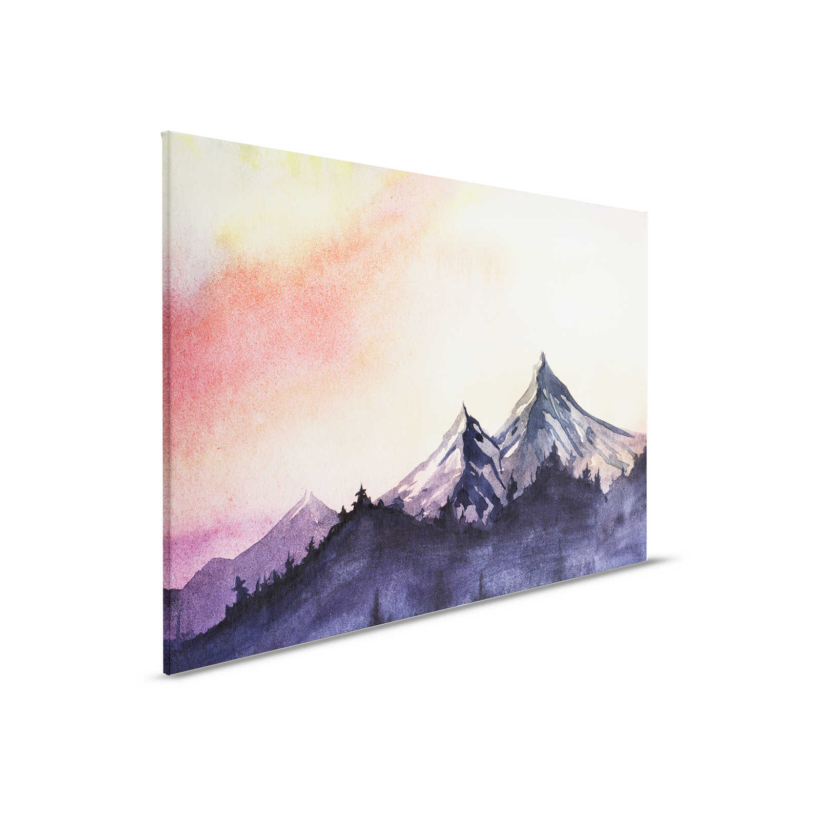         Canvas wall with mountain landscape in watercolour style - 0.90 m x 0.60 m
    
