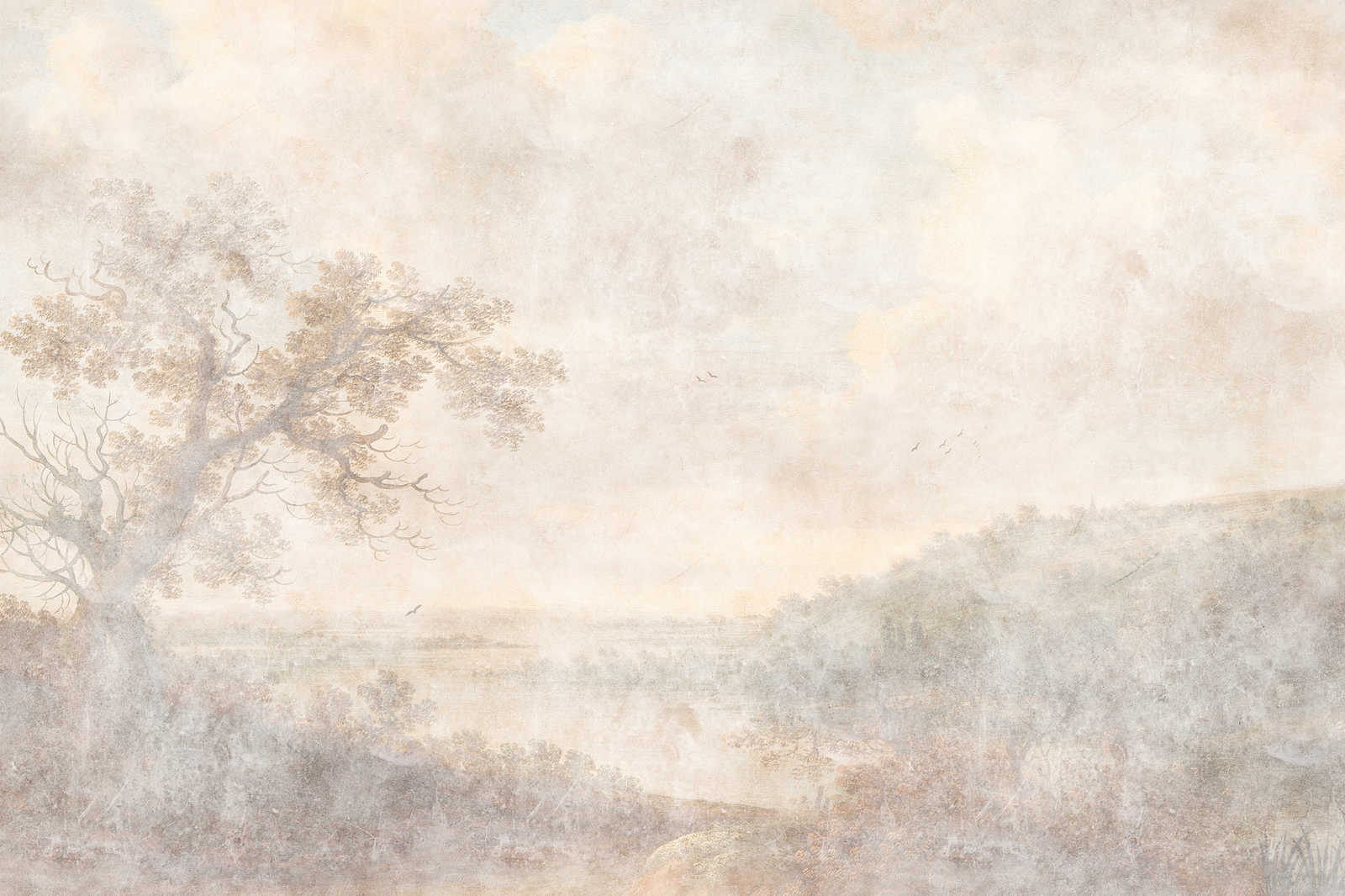             Romantic River 1 - Canvas schilderij Historische Kunst Design in Tweedehands Look - 1,20 m x 0,80 m
        