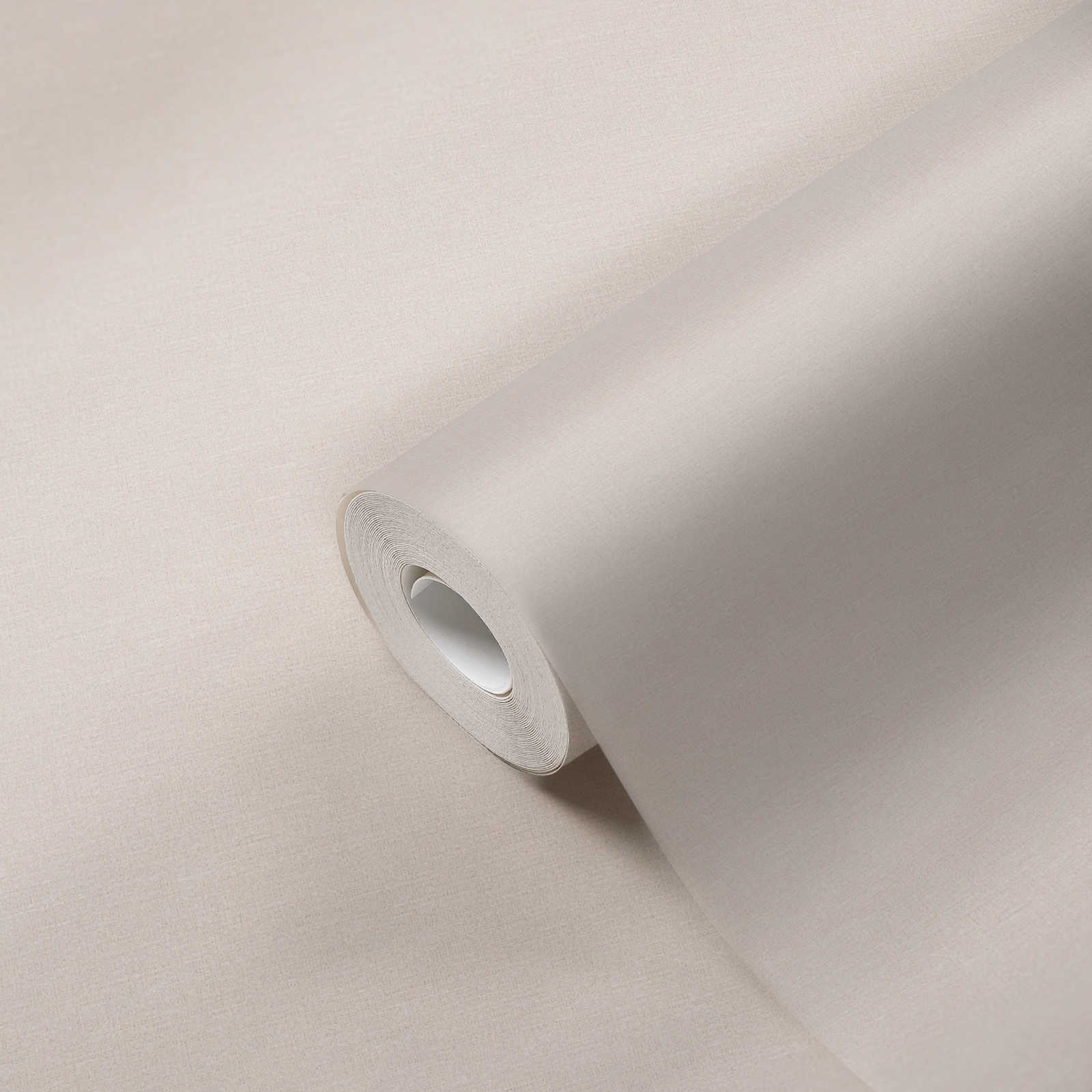             Plain non-woven wallpaper with linen texture - beige
        