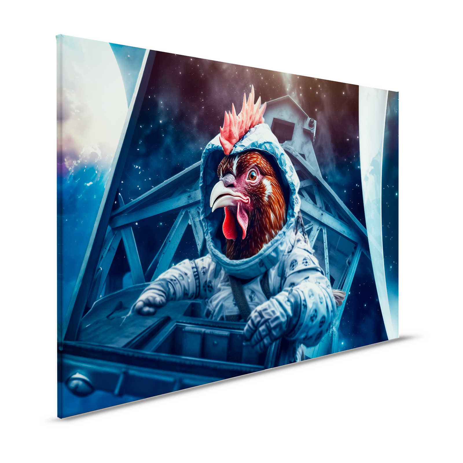 KI Pintura en lienzo »Space Chicken« - 120 cm x 80 cm
