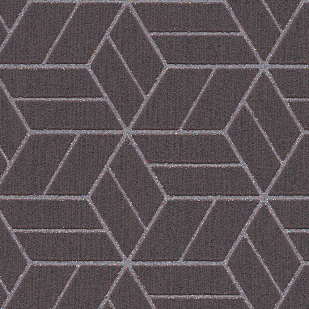             Wallpaper geometric pattern & glitter effect - black, silver
        