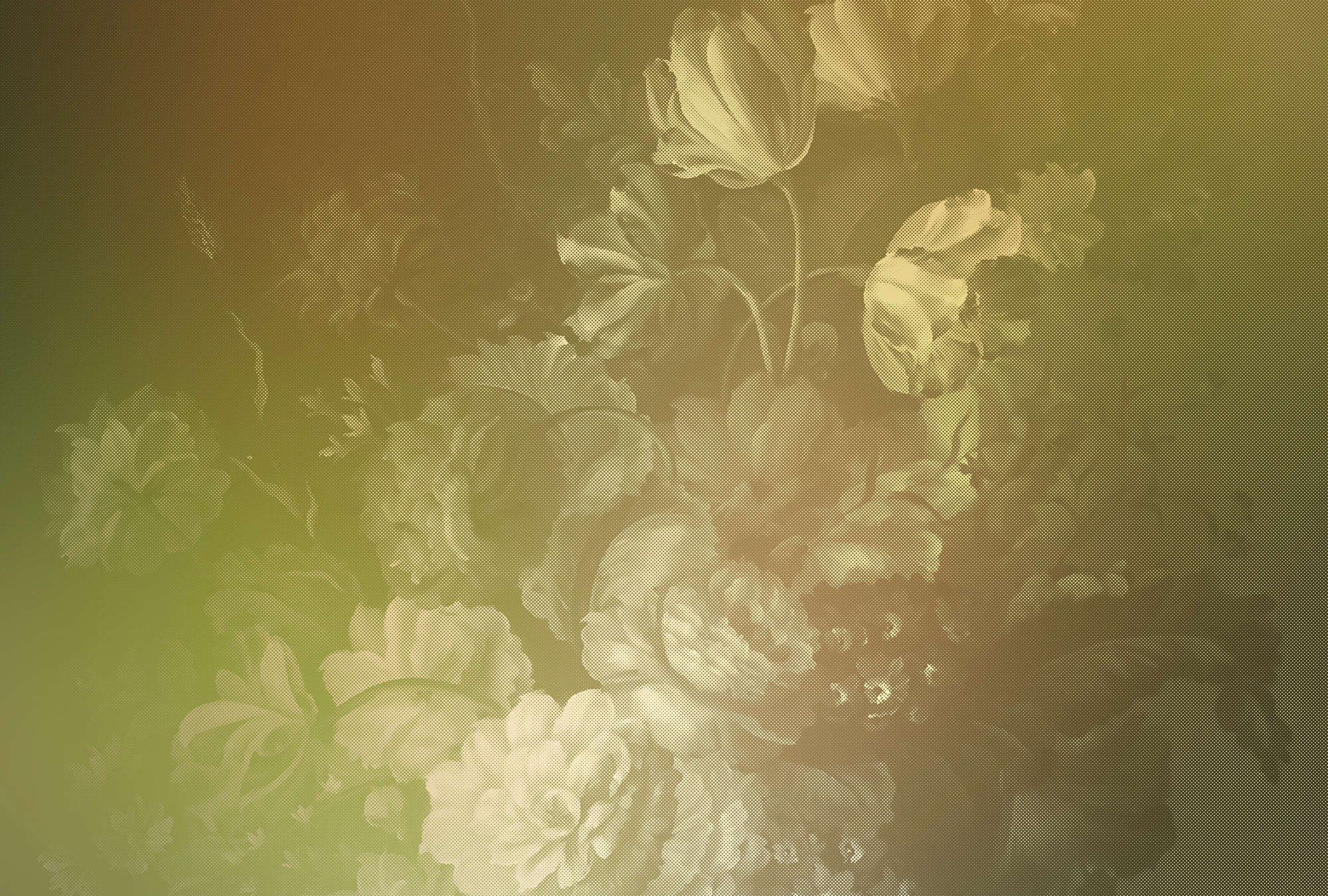             Dutch pastel 2 - Photo wallpaper Roses bouquet Dutch art style - Yellow | Premium smooth fleece
        