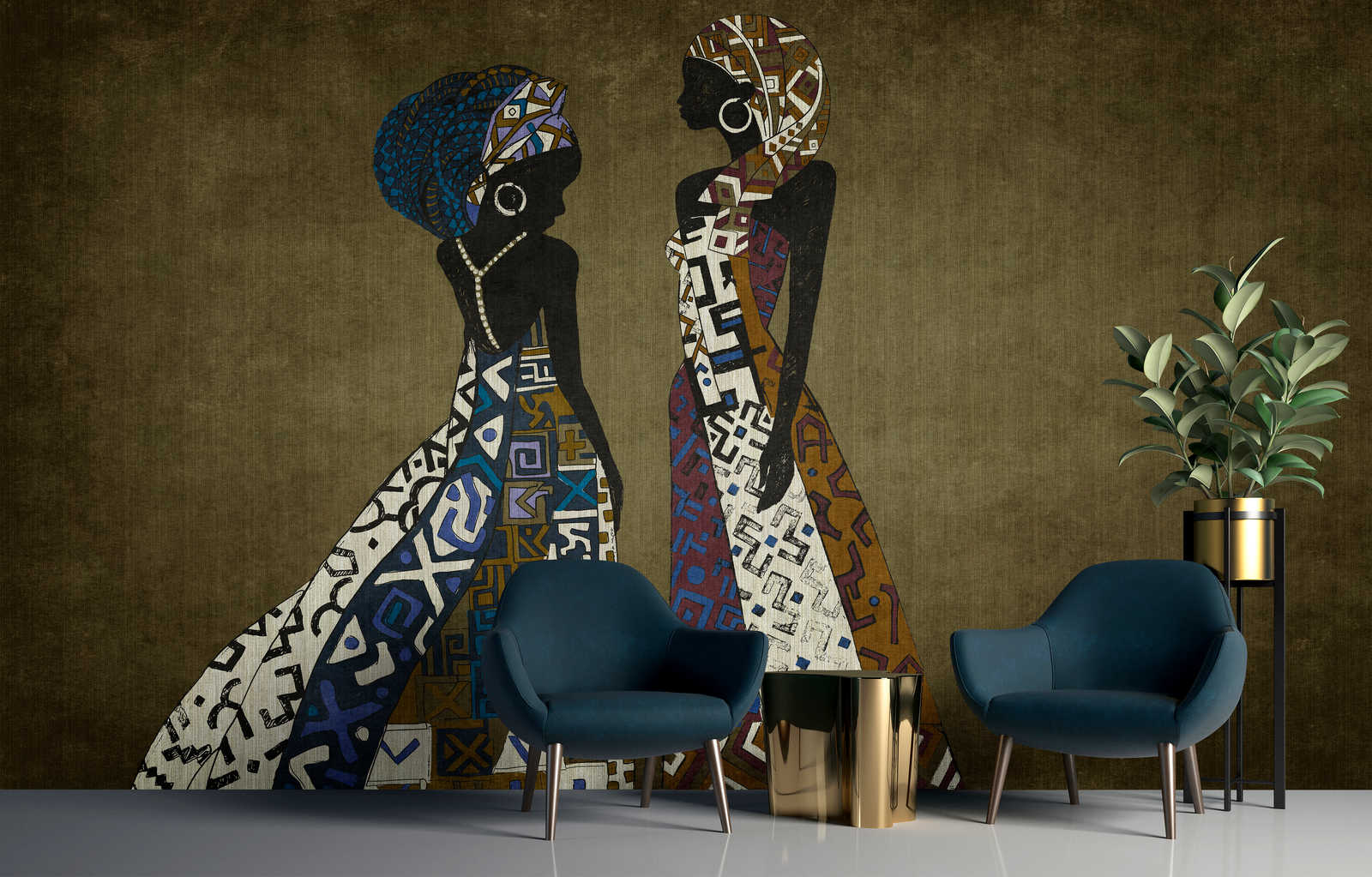             Nairobi 3 - Diseño de vestido de papel pintado de África con patrón étnico
        