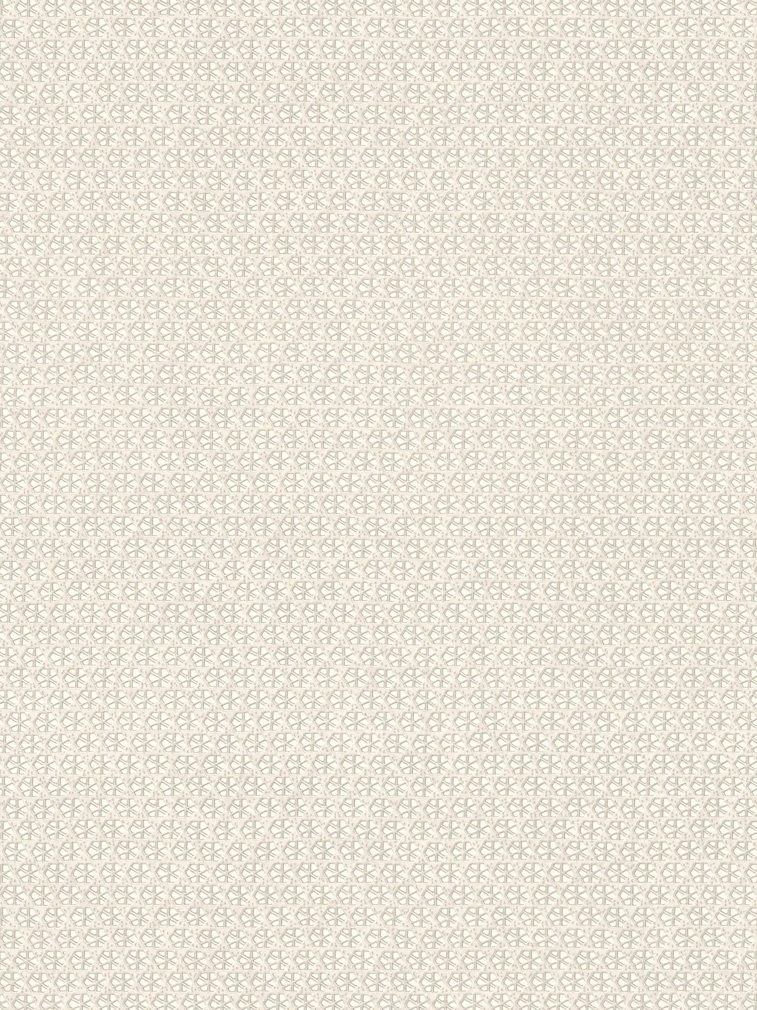 Wallpaper rattan pattern in Japandi style - grey, white
