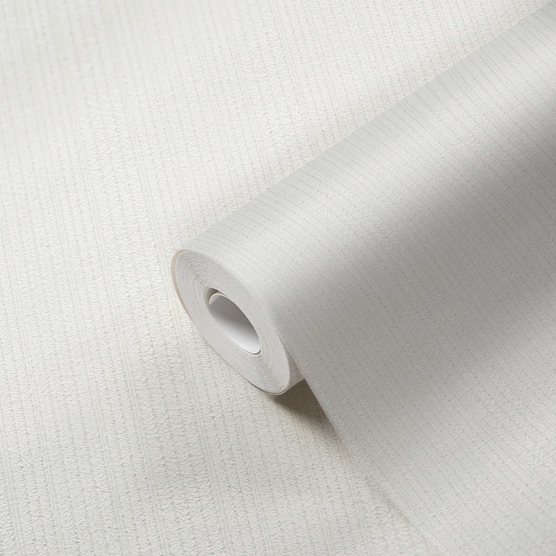             White wallpaper with textured stripes - white
        