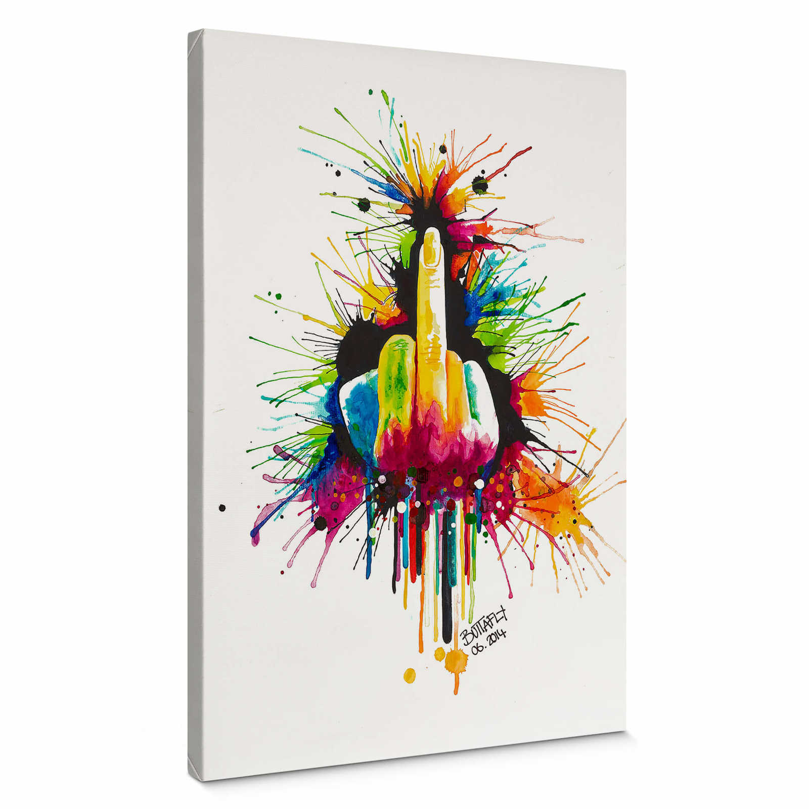 Canvas print middle finger statement by Butterfly
