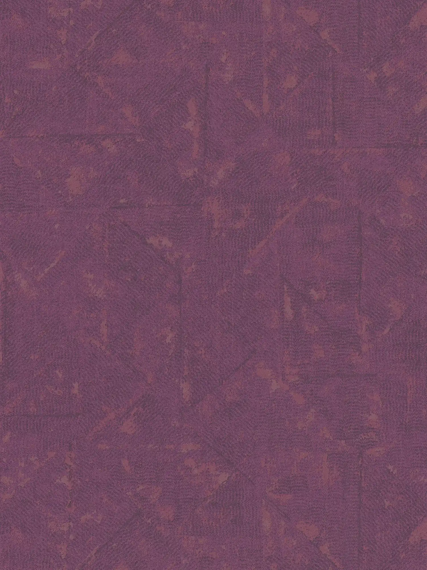 Papel pintado no tejido magenta con motivo asimétrico - violeta
