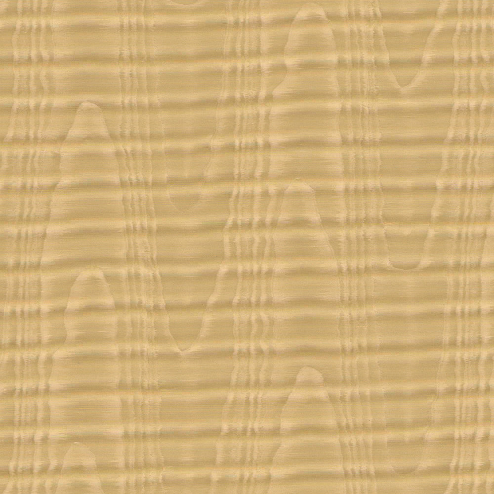             Textile-look wallpaper with silk moiré effect - brown, yellow
        