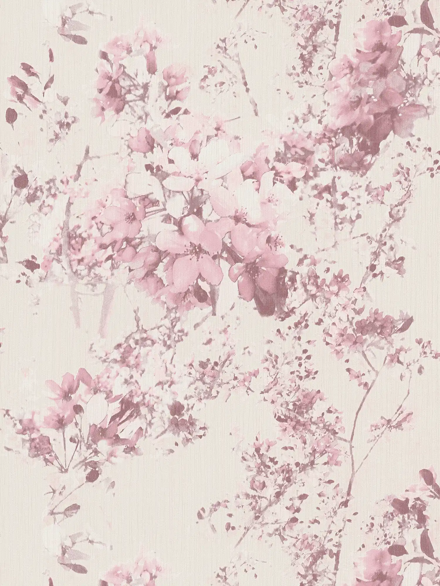 Carta da parati floreale in delicati colori pastello - viola, grigio
